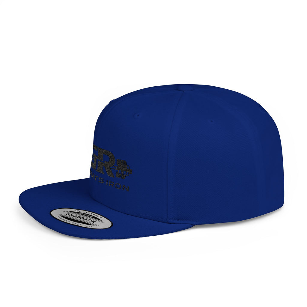 Gym Rats Iron Flat Bill Snapback Hat — GR Logo Fitness Cap
