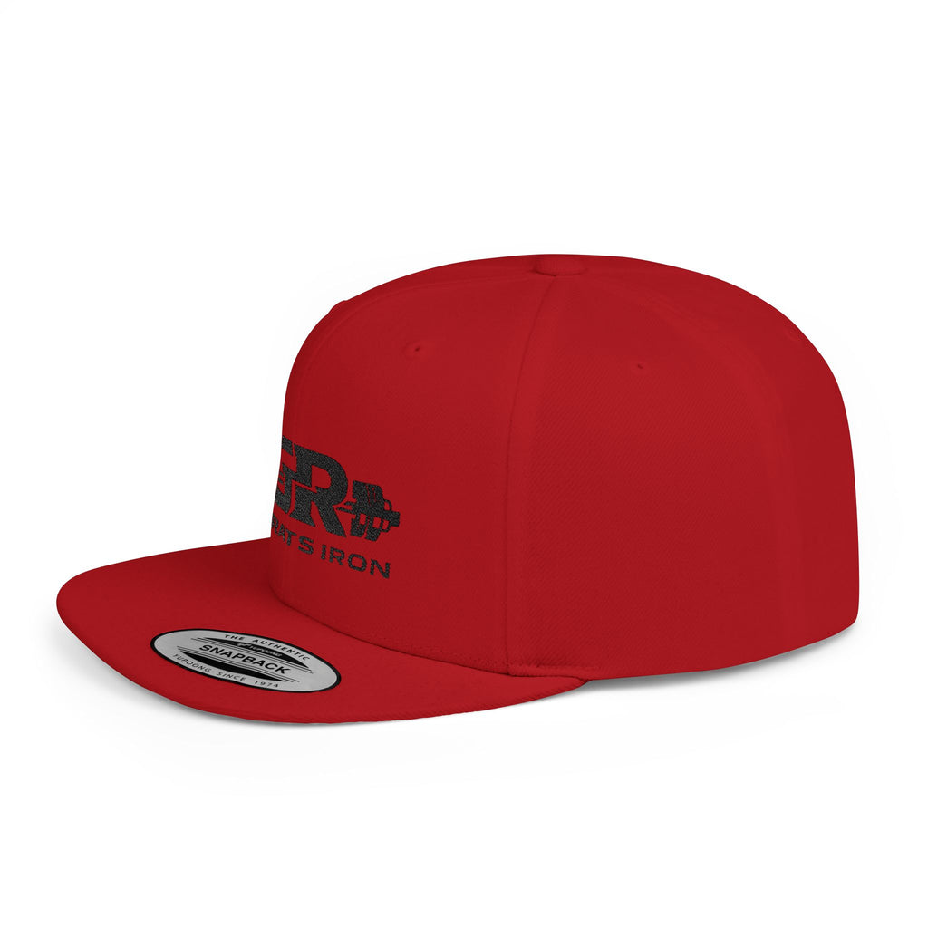 Gym Rats Iron Flat Bill Snapback Hat — GR Logo Fitness Cap