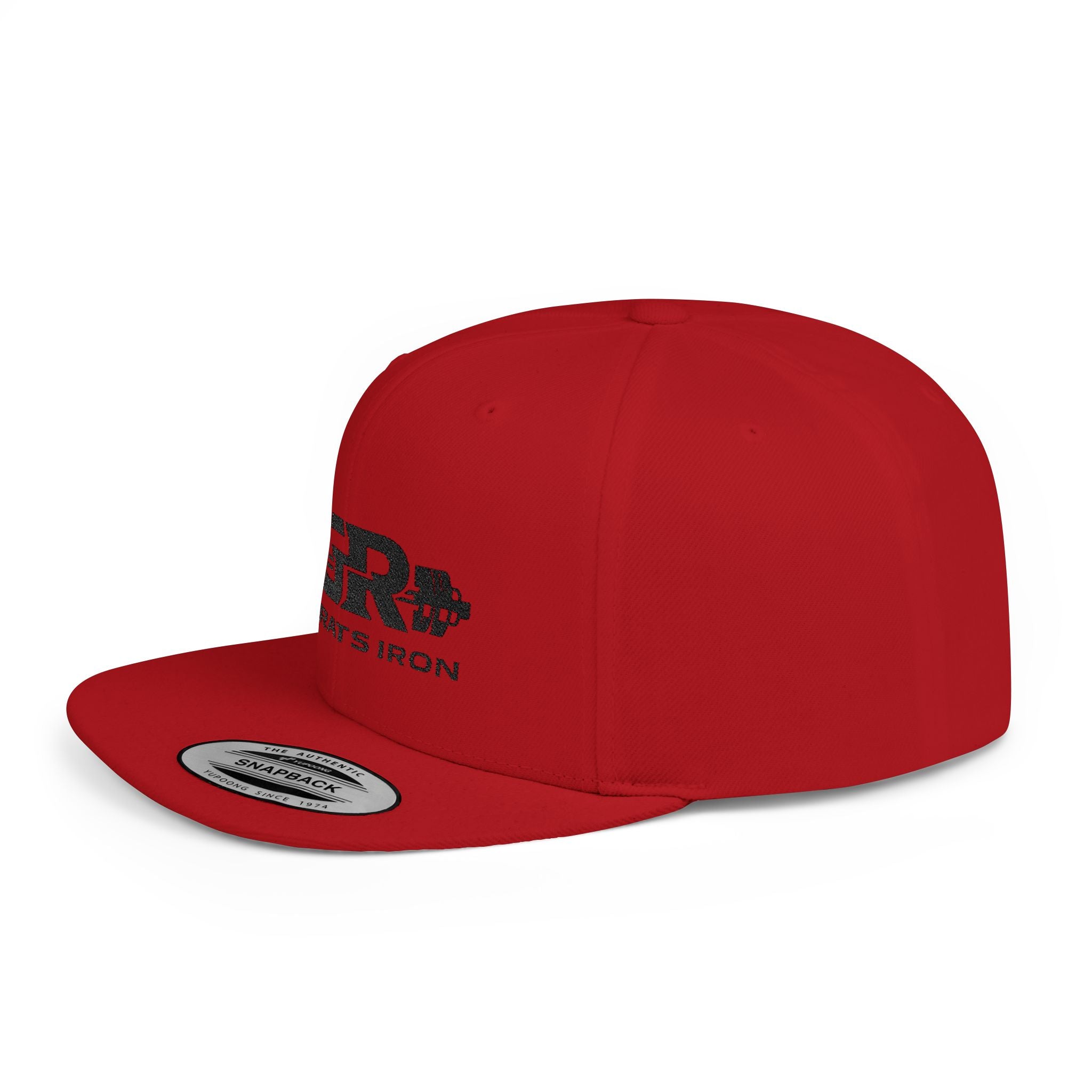 Gym Rats Iron Flat Bill Snapback Hat — GR Logo Fitness Cap