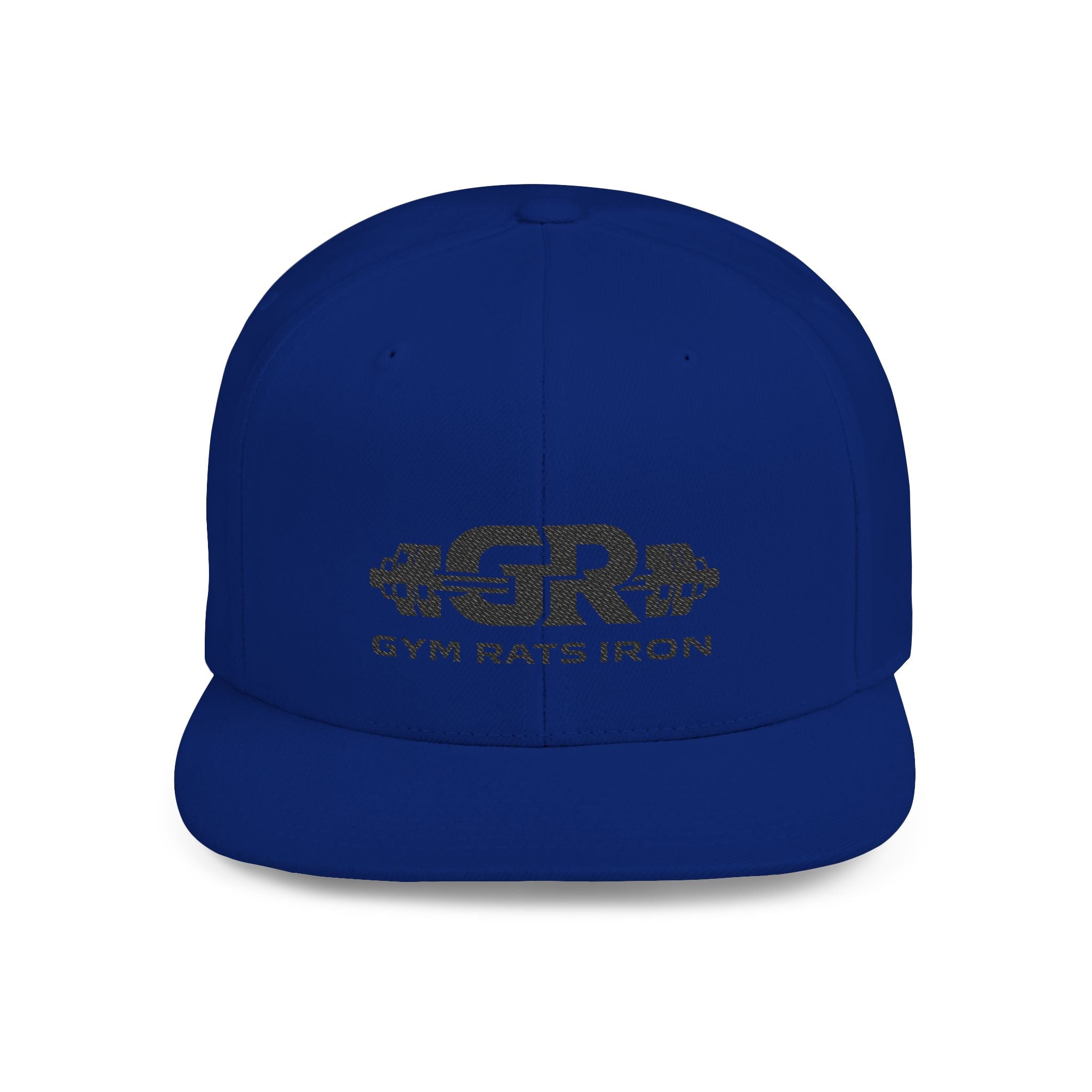 Gym Rats Iron Flat Bill Snapback Hat — GR Logo Fitness Cap