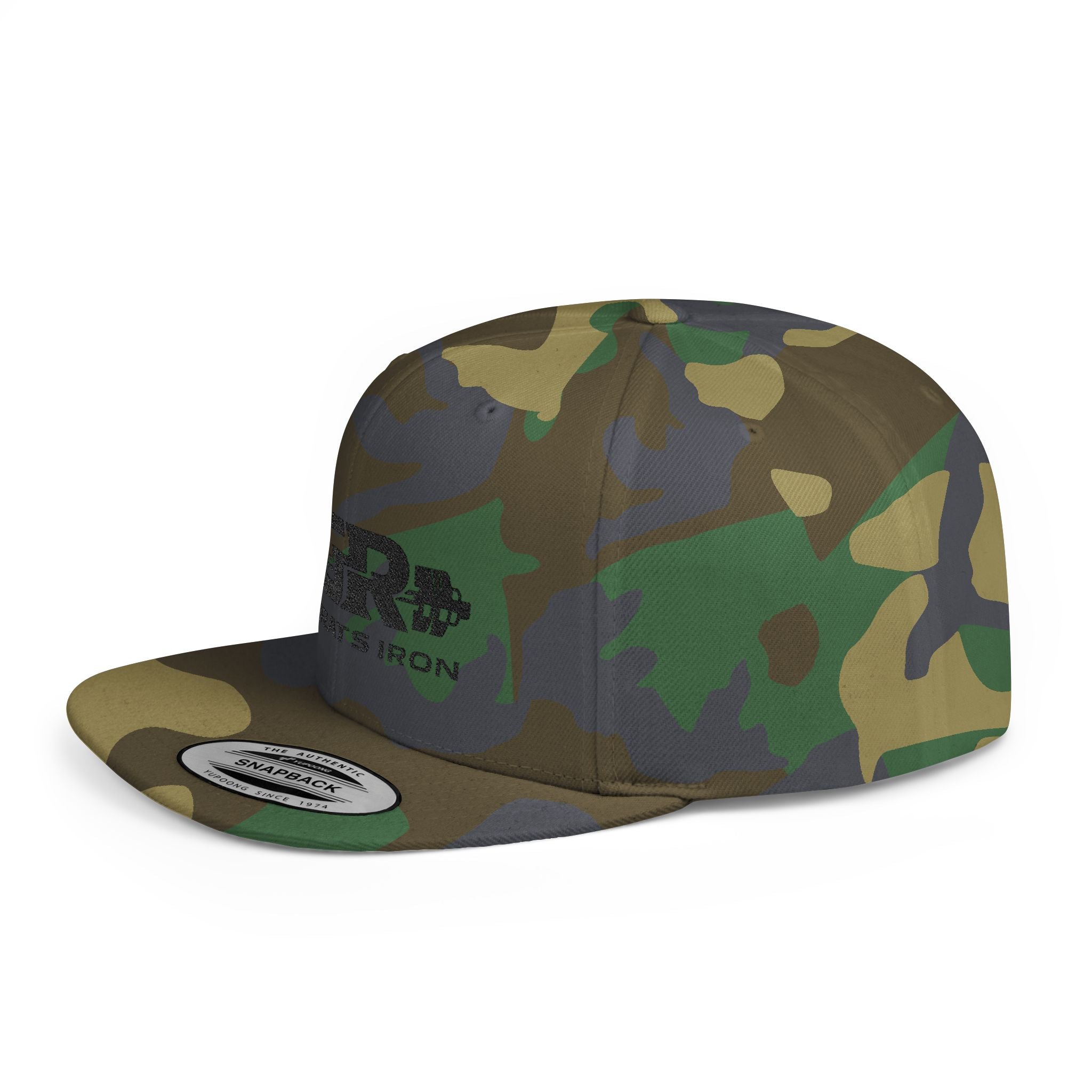 Gym Rats Iron Flat Bill Snapback Hat — GR Logo Fitness Cap