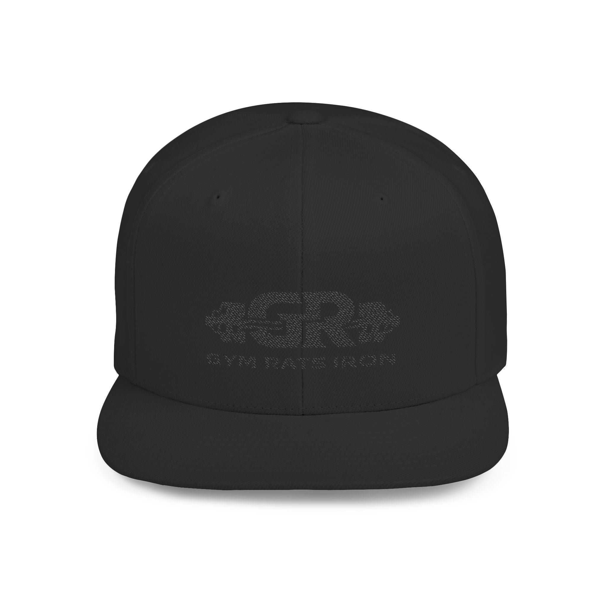 Gym Rats Iron Flat Bill Snapback Hat — GR Logo Fitness Cap