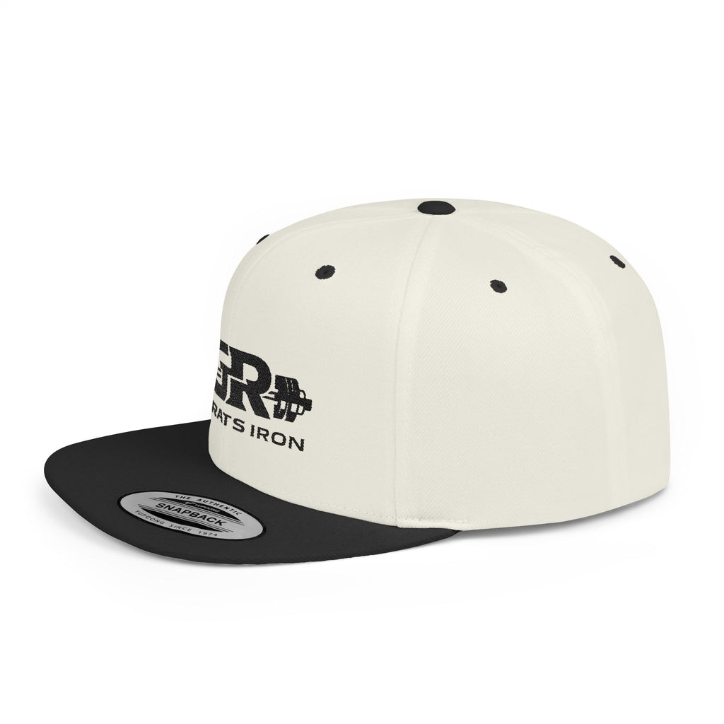 Gym Rats Iron Flat Bill Snapback Hat — GR Logo Fitness Cap
